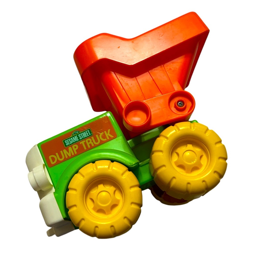 Vintage 1986 Playskool Muppets Big Bird Builders Dump Truck Sesame Street GUC
